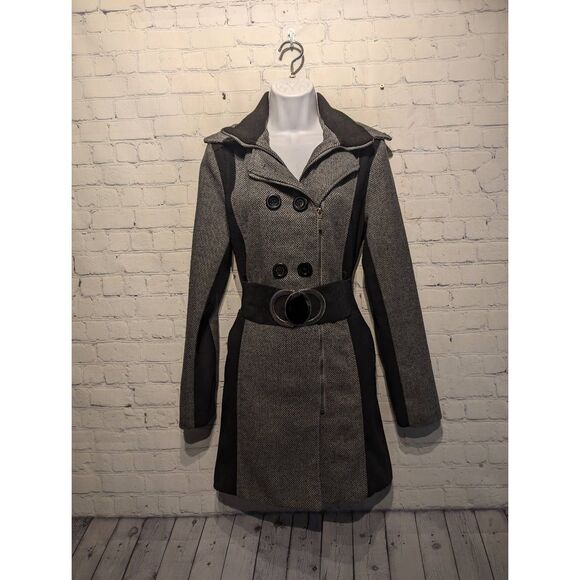 Yoki fitted two toned soft peacoat large - Picture 1 of 7